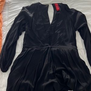 Deep V Black Romper